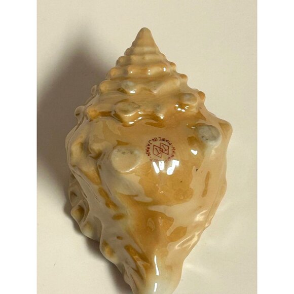Vintage Shell-Shaped Porcelain Planter By Lefton - 5" Peach & Pink Beachy Decor - Picture 3 of 7